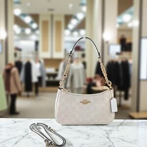 Coach White and Gold Tote Bag